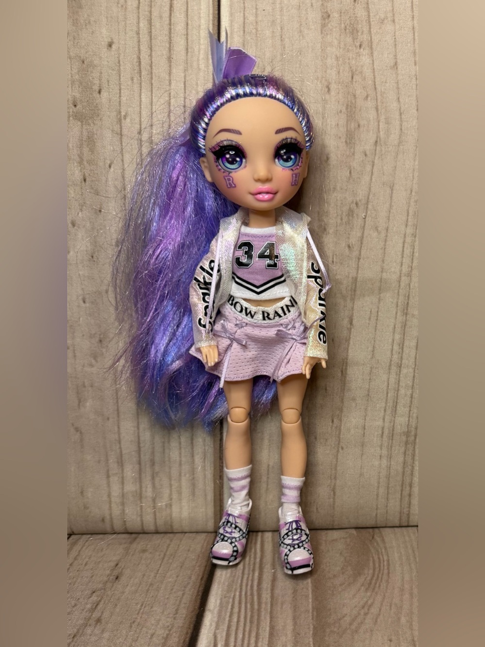 Rainbow High Cheer Violet Willow Cheerleader Fashion Doll Purple